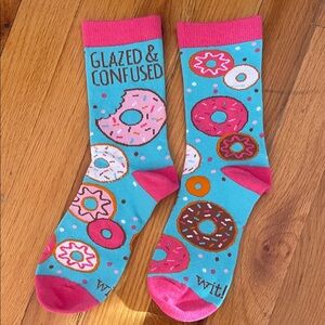 Glazed And Confused Humorous Donut Socks